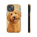 Goldendoodle Fluffy Curls Portrait Art Tough Phone Case