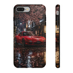 Red FD RX-7 Blossom Alley Tough Phone Case - Rain-Slicked Night