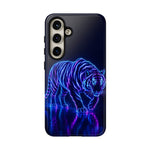 Neon Blue Tiger phone case | tough protective cover
