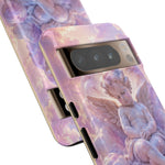 Cherub Cloud Throne Phone Case, Pastel Marble 3D Render Cover
