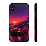 FD RX-7 Retro Sunset Sports Car Tough Case | Neon Vaporwave Beach Drive
