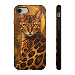 Bengal Cat Wild Spots Gold Art Tough Phone Case