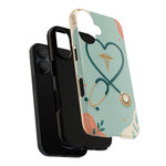 Stethoscope Heart Phone Case, Nurse Icon Teal Cover
