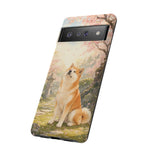 Akita under Cherry Blossoms Dog Breed Phone Case