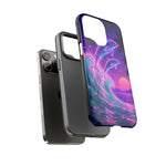 Neon Dolphin Ocean Vaporwave Art Tough Phone Case