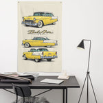1955 Bel Air Yellow Cream Banner 34x56 Garage Man Cave Wall Decor Gift