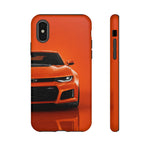 Orange Camaro Phone Case, ZL1 American Muscle Car Tough Cover for Men Gift