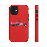 Red Classic Corvette C1 Illustration phone case | Retro Car Tough Case