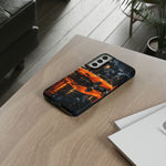 Orange Daytona Phone Case, Rainy City Night Muscle Car Tough Cover