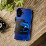 Blue Mustang Art Phone Case, GT500 American Muscle Car Tough Cover for Men