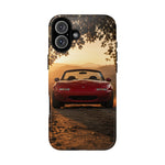 Miata Phone Case, Red JDM Roadster Golden Hour Trail Cover, Gift