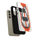 Z06 C8 Phone Case, White Top-Down Painterly Stripe Cover