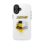 Z06 Corvette Phone Case, Yellow Sketch Reveal Chrome Cover