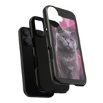 British Shorthair Geometric Portrait Tough Phone Case - Pink Gray Poly