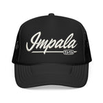Impala SS Foam Trucker Hat – Classic Script Snapback Mesh Cap Retro Muscle Style