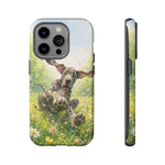Playful Dog in Meadow Great Dane phone case | Puppy Art Tough Cover
