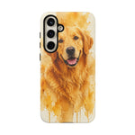 Golden Retriever Watercolor Art Tough Phone Case - Dog Portrait