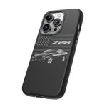 Black Z28 Camaro Phone Case Muscle Car American Flag Tough Cover