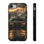 77 Trans Am Phone Case, Black Gold Muscle Car Foggy Backroad Cover