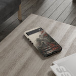 Autumn Temple Steps phone case | Japanese watercolor landscape cover