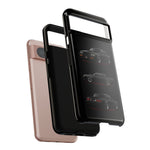 Black GNX Phone Case, Three-View Muscle Car Vector Tough Cover
