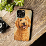 Goldendoodle Fluffy Curls Portrait Art Tough Phone Case