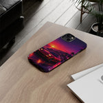 FD RX-7 Retro Sunset Sports Car Tough Case | Neon Vaporwave Beach Drive