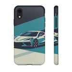 Retro Teal Sports Car C8 phone case | Tough Cases