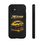 Z06 Corvette Phone Case, Yellow Neon Chrome Studio Cover