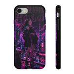 Anime Girl Neon City Tough Phone Case Cover Gift