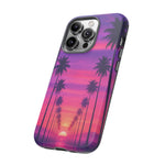 Retrowave Aesthetic Sunset Palm Trees phone case