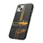 Yellow Camaro Z28 Phone Case, Classic Muscle Car Studio Stripe Cover