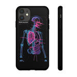 Neon Anatomical Skeleton Phone Case | Internal Displacement Art