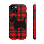 Scottish Terrier Silhouette Plaid Art Tough Phone Case