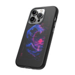Cresting Wave Glitch Art Tough Phone Case - Blue Magenta