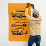 1970 GTO Judge Convertible Orange Banner 34x56 Garage Man Cave Wall Decor
