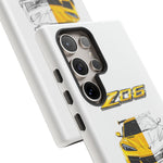 Z06 Corvette Phone Case, Yellow Sketch Reveal Chrome Cover