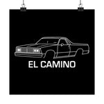 Chevy El Camino Poster Classic Muscle Car Line Art Wall Print Vintage Garage