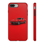 Red 1967 Corvette Art Phone Case, C2 Sting Ray Classic Sports Car Cover, Gift