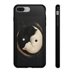 Yin Yang Cats Phone Case, Black White Stylized Art Cover