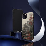 Autumn Temple Steps phone case | Japanese watercolor landscape cover