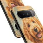 Goldendoodle Fluffy Curls Portrait Art Tough Phone Case
