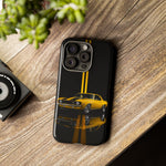 Yellow Camaro Z28 Phone Case, Classic Muscle Car Studio Stripe Cover