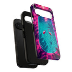 Neon Flamingo Pool Vaporwave Art Tough Phone Case