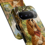 Cocker Spaniel Picnic Scene phone case | vintage dog art