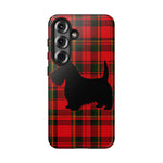 Scottish Terrier Silhouette Plaid Art Tough Phone Case