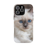 Ragdoll Kitten Phone Case, Blue Eyes Macro Portrait Cover, Gift