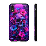 Synthwave Skull Neon Floral Vaporwave Art Tough Phone Case