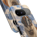 Saint Bernard Dog Phone Case | Mountain Snow Scene, Protective Tough Case