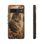 Maine Coon Forest King Watercolor Art Tough Cat Phone Case